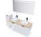 Meuble De Salle De Bain 2 Vasques Posées 140cm 2 Tiroirs Blanc - Soho