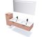 Meuble De Salle De Bain Double Vasque 140cm 2 Tiroirs Abricot - Soho