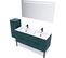 Meuble De Salle De Bain Double Vasque 140cm 4 Tiroirs Bleu - Soho