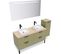 Meuble De Salle De Bain 2 Vasques Posées 140cm 4 Tiroirs Vert - Soho