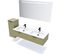 Meuble De Salle De Bain Double Vasque 140cm 2 Tiroirs Vert - Soho