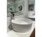 Meuble simple vasque rond blanc wave 100 cm chêne clair Aquagiro