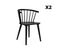 Lot De 2 Chaises Noires à Barreaux En Bois Et Contreplaqué. Paula. L 51 X P 53 X H 75cm