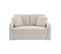 Canapé 2 Places Cosy Rond. Tissu Bouclettes Blanches. Milano. L 150 X P 85 X H 85cm