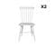 Lot De 2 Chaises Blanches à Barreaux En Bois D'hévéa. Romie. L 50.8 X P 44.2 X H 90cm.