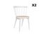 Lot De 2 Chaises Blanches En Bois Et Cannage. Nora. L 54 X P 54 X H 76.5cm.