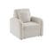 Fauteuil Tissu Bouclette Blanche. Lignes Arrondies. Milano. L 90 X P 85 X H 85cm