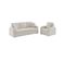 Fauteuil Tissu Bouclette Blanche. Lignes Arrondies. Milano. L 90 X P 85 X H 85cm