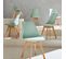 Lot De 6 Chaises Scandinaves. Pieds Bois De Hêtre. Chaises 1 Place. Vert Céladon