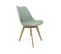 Lot De 6 Chaises Scandinaves. Pieds Bois De Hêtre. Chaises 1 Place. Vert Céladon