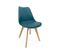 Lot De 6 Chaises Scandinaves. Pieds Bois De Hêtre. Chaises 1 Place. Bleu Canard