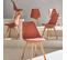 Lot De 6 Chaises Scandinaves. Pieds Bois De Hêtre. Chaises 1 Place. Terracotta