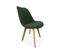 Lot De 4 Chaises Scandinaves Nils Revêtement Bouclette Kaki. Pieds Bois De Hêtre. Chaise 1 Place