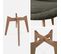 Lot De 4 Chaises Scandinaves Nils Revêtement Bouclette Kaki. Pieds Bois De Hêtre. Chaise 1 Place