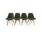 Lot De 4 Chaises Scandinaves Nils Revêtement Bouclette Kaki. Pieds Bois De Hêtre. Chaise 1 Place