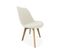 Lot De 4 Chaises Scandinaves Nils Revêtement Bouclette Blanche. Pieds Bois De Hêtre. Chaise 1 Place