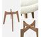 Lot De 4 Chaises Scandinaves Nils Revêtement Bouclette Blanche. Pieds Bois De Hêtre. Chaise 1 Place