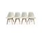 Lot De 4 Chaises Scandinaves Nils Revêtement Bouclette Blanche. Pieds Bois De Hêtre. Chaise 1 Place