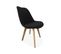 Lot De 4 Chaises Scandinaves Nils Revêtement Bouclette Noire. Pieds Bois De Hêtre. Chaise 1 Place