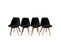 Lot De 4 Chaises Scandinaves Nils Revêtement Bouclette Noire. Pieds Bois De Hêtre. Chaise 1 Place