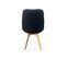 Lot De 4 Chaises Scandinaves Nils Revêtement Bouclette Noire. Pieds Bois De Hêtre. Chaise 1 Place