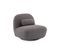 Fauteuil Pivotant 360° En Bouclette Texturée Gris Souris. Piètement En Métal Noir Mat - Spino