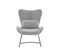 Fauteuil En Tissu Gris Clair Avec Coussin Fournis Nina L 75 X P 78 X H 101cm