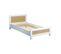 Lit Enfant 90 X 190cm Effet Bois Blanc Et Cannage. Sommier Inclus