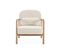 Fauteuil Scandinave Bois D'hévéa Et Dossier Arrondi En Bouclette Blanche - Amelie