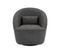 Fauteuil Pivotant 360° En Tissu Gris Foncé Avec Coussin. Lana L 80 X P 73 X H77cm