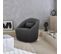 Fauteuil Pivotant 360° En Tissu Gris Foncé Avec Coussin. Lana L 80 X P 73 X H77cm