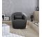 Fauteuil Pivotant 360° En Tissu Gris Foncé Avec Coussin. Lana L 80 X P 73 X H77cm