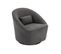 Fauteuil Pivotant 360° En Tissu Gris Foncé Avec Coussin. Lana L 80 X P 73 X H77cm