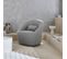 Fauteuil Pivotant 360° En Tissu Gris Clair. Avec Coussin Lana L 80 X P 73 X H77cm