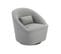 Fauteuil Pivotant 360° En Tissu Gris Clair. Avec Coussin Lana L 80 X P 73 X H77cm