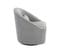 Fauteuil Pivotant 360° En Tissu Gris Clair. Avec Coussin Lana L 80 X P 73 X H77cm