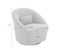 Fauteuil Pivotant 360° En Tissu Gris Clair. Avec Coussin Lana L 80 X P 73 X H77cm