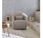 Fauteuil Pivotant 360° En Tissu Taupe. Avec Coussin Lana L 80 X P 73 X H77cm