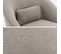 Fauteuil Pivotant 360° En Tissu Taupe. Avec Coussin Lana L 80 X P 73 X H77cm