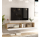 Hyl - Meuble TV Suspendu Blanc Et Bois 180cm