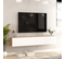 Meuble Tv Suspendu Blanc Et Bois 180cm Hyl