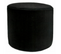 Pouf Cylindrique Robbie Velours Noir - 52x52cm