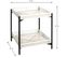 Table D'appoint 2 Niveaux "cannage" 50cm Blanc