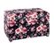 Coffre De Rangement "motif Fleurs" 65cm Noir et Rose