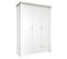 Armoire "Wilma" 3 Portes - Blanc - Décor Bois