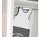 Armoire "Linus" 3 Portes - 2 Tiroirs - Blanc / Gris