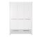 Armoire "Linus" 3 Portes - 2 Tiroirs - Blanc / Gris