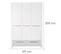 Armoire "Linus" 3 Portes - 2 Tiroirs - Blanc / Gris