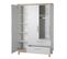 Armoire "Caro" 3 Portes - 2 Tiroirs - Gris Clair