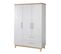 Armoire "Caro" 3 Portes - 2 Tiroirs - Gris Clair